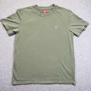 Quiksilver T-Shirt Men’s Medium Green Embroidered Logo Surf Skate Y2K